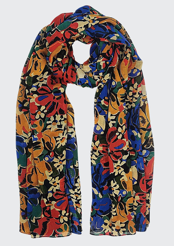 Bright Flower Scarf (SE-2520_Blue)